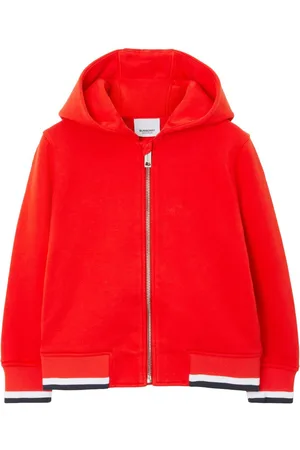 Burberry College-print zipped cotton hoodie