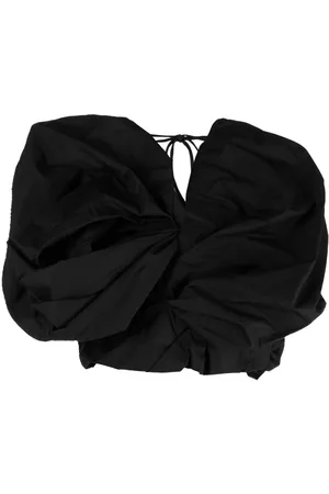 JNBY V-neck draped crop top