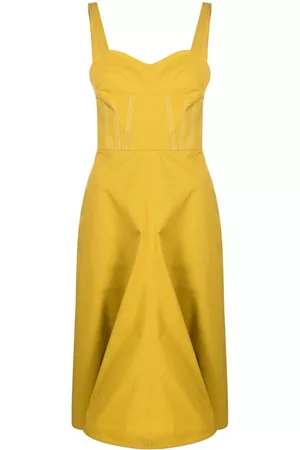 Victoria Beckham Contrast-trim sleeveless midi dress