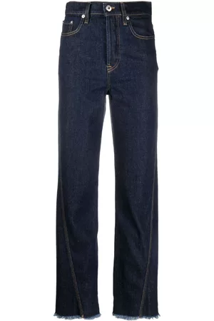 Lanvin Frayed-edge straight-leg jeans
