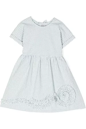 Il gufo Appliqué-detail check-pattern dress