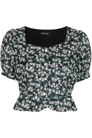 tout a coup Floral-print cropped top