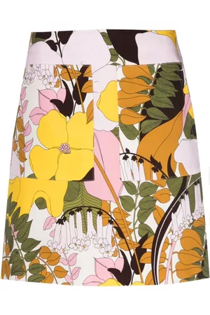 La DoubleJ Floral-print stretch-cotton A-line miniskirt