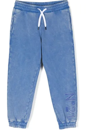 Nº21 Logo-embroidered faded track pants