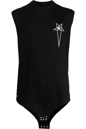 Rick Owens Logo-embroidered cotton tank top