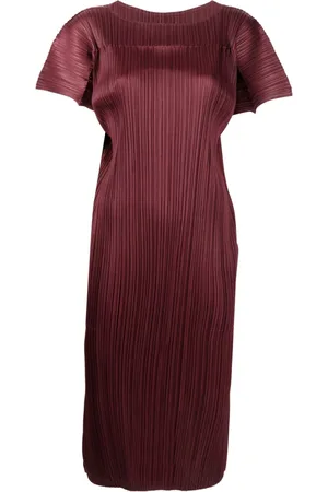 PLEATS PLEASE ISSEY MIYAKE Plissé boat-neck midi dress