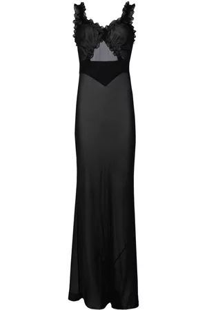 RTA Ruffled sheer silk maxi dress