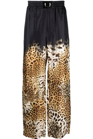 Roberto Cavalli Leopard-print straight-leg trousers