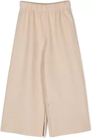 Maison Margiela Logo-embroidered wide-leg trousers