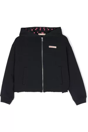 Marni Polka-dot hooded zip-up jacket