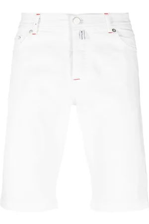 Kiton Logo-patch denim shorts
