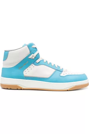 santoni Panelled lace-up sneakers