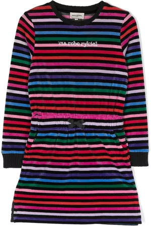 Sonia Rykiel Enfant Velvet long-sleeve striped dress