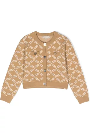 Michael Kors Monogram-pattern buttoned knitted cardigan