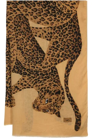 Saint Laurent 1980s leopard-print stole scarf