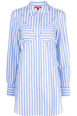 Staud Alita striped poplin shirtdress