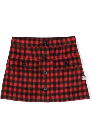 Nº21 Gingham-check mini skirt