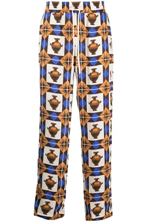 Drôle de Monsieur Zalij-pattern wide-leg trousers