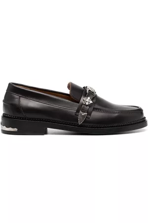 TOGA VIRILIS Logo-engraved leather loafers
