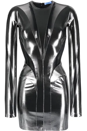MUGLER Illusion sheer-panel mini dress
