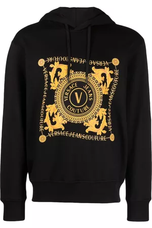 VERSACE Logo-print cotton hoodie