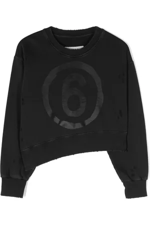 Maison Margiela Asymmetric logo-print sweatshirt