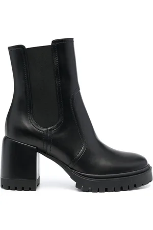 Casadei Nancy 75mm block-heel leather boots