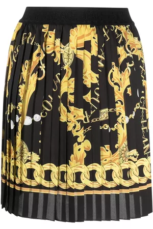 VERSACE Logo-print pleated miniskirt