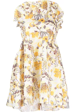 Kika Vargas Emily floral-print strapless dress