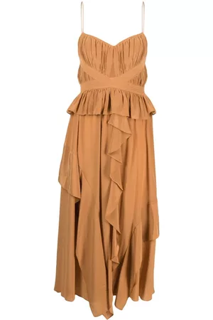 ULLA JOHNSON Renata cut-out ruffled silk dress