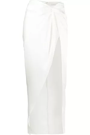 FLEUR DU MAL Twist knot-detail silk skirt