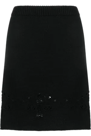 Chloé Pointelle-knit wool miniskirt