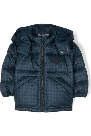Emporio Armani Houndstooth-print recycled polyester padded jacket