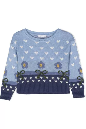 MONNALISA Intarsia-knit crew-neck jumper