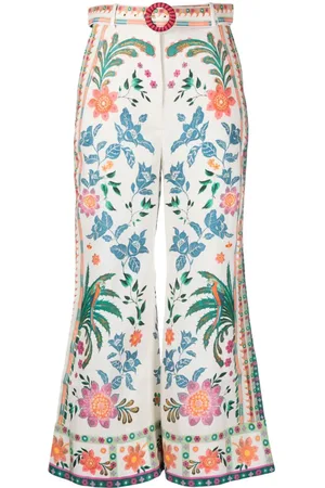 ZIMMERMANN Ginger floral-print linen flared trousers