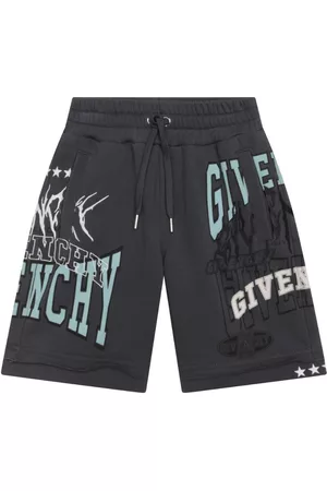 Givenchy Kids 4G-monogram track shorts - Black
