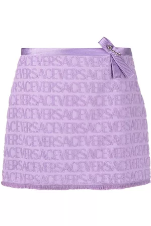 VERSACE X Dua Lipa logo-jacquard miniskirt