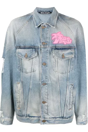 Palm Angels Graffiti-print denim jacket