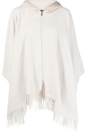 Fabiana Filippi Frayed long-sleeved poncho