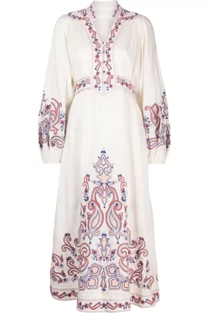 ZIMMERMANN Devi floral-embroidery midi dress
