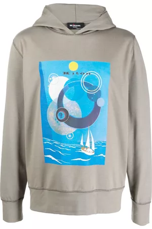 Kiton Graphic-print cotton hoodie