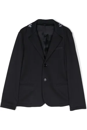 Emporio Armani Logo-lettering single-breasted blazer