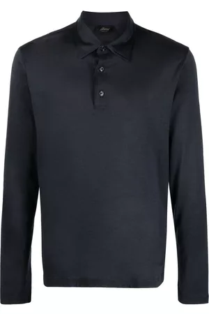 BRIONI Long-sleeve silk-blend polo shirt