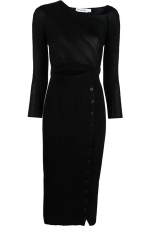 Self-Portrait Cut-out detail ribbed-knit midi dress