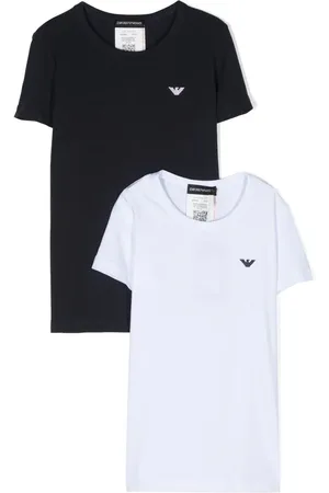 Emporio Armani Logo-embroidered cotton T-shirt (set of two)
