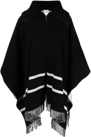 Moncler Fringe-trim striped cape