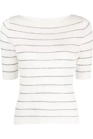 Vince Boat-neck striped knitted top