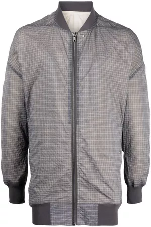 Rick Owens Grid-patterned zipped bomber jacket