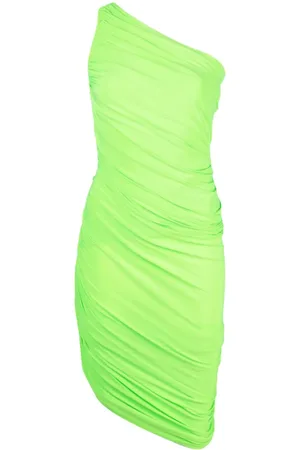 Norma Kamali Asymmetric ruched midi dress