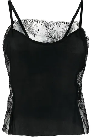 ALMAZ Lace-panel silk cami top